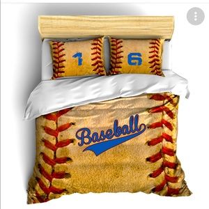 Full sized baseball duvet cover and two shams